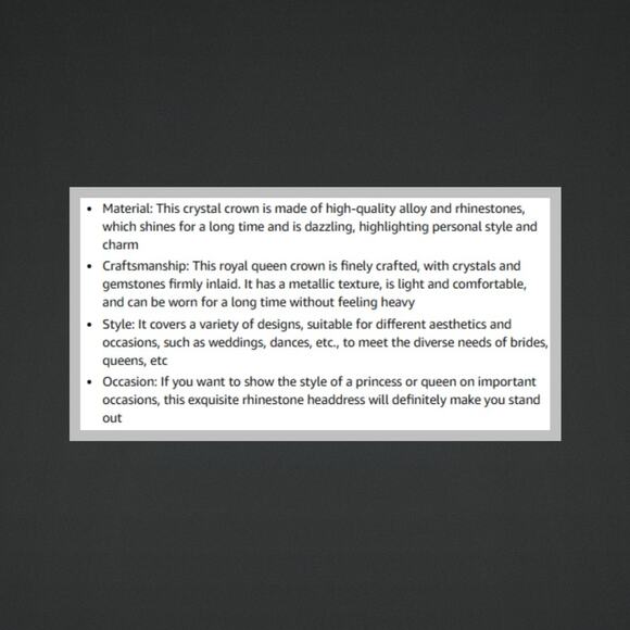 Beautiful Rhinestone Tiara for Brides Quinceanera Pageants Princess Queen & More - Picture 4 of 12